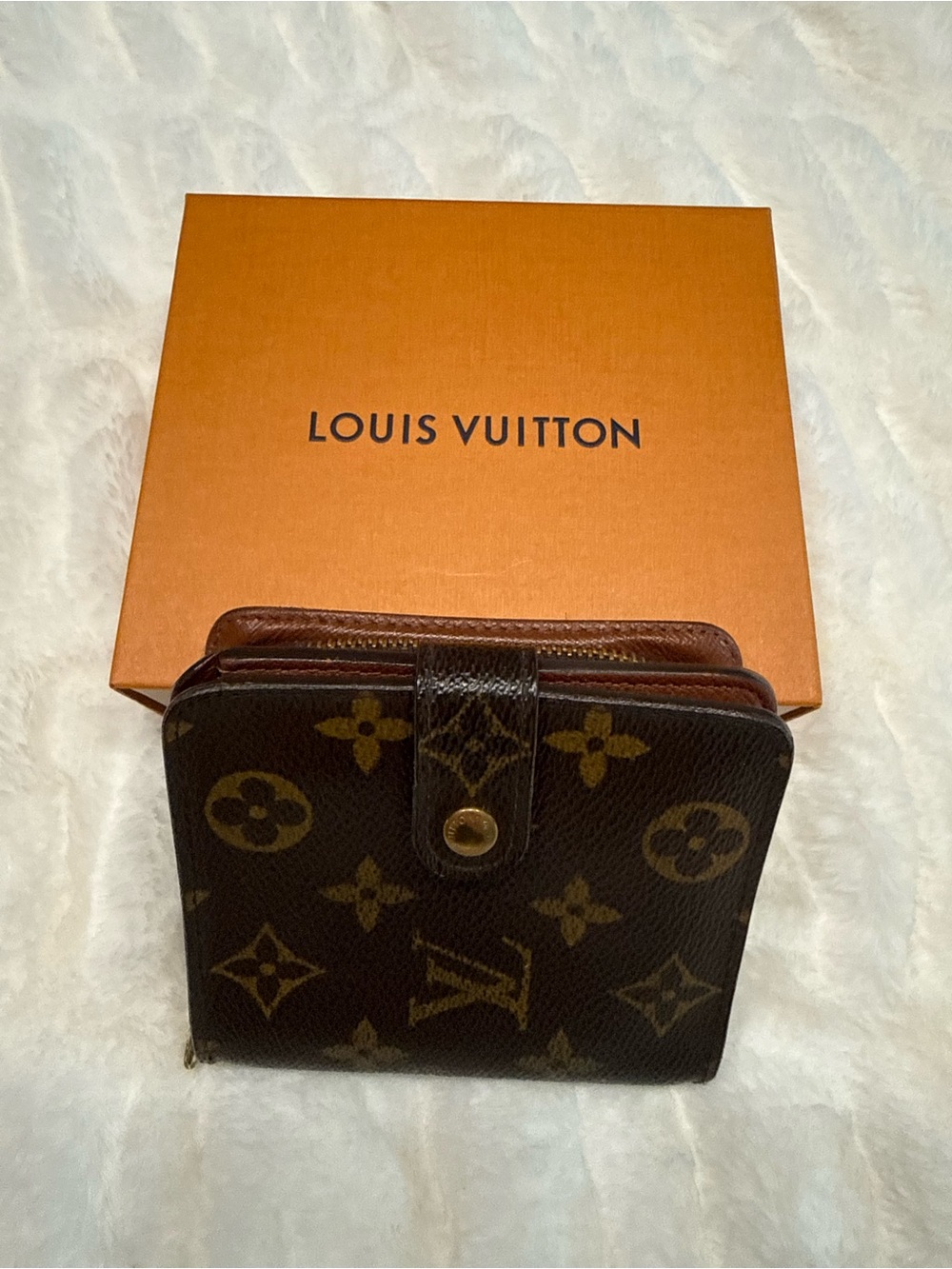 Louis Vuitton Brown Monogram Zip Compact Wallet